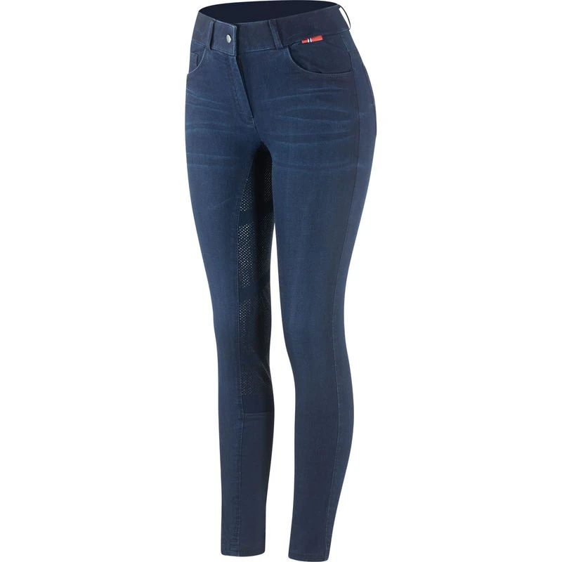 Horze Women's Elle Denim Breeches Silicon Full Seat - Dark Blue 6 Horze Women's Elle Denim Breeches Silicon Full Seat - Dark Blue - Image 6