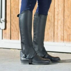 Horze Classic Leather Half Chaps - Black -Tack Of The Day Store 451346 800 800