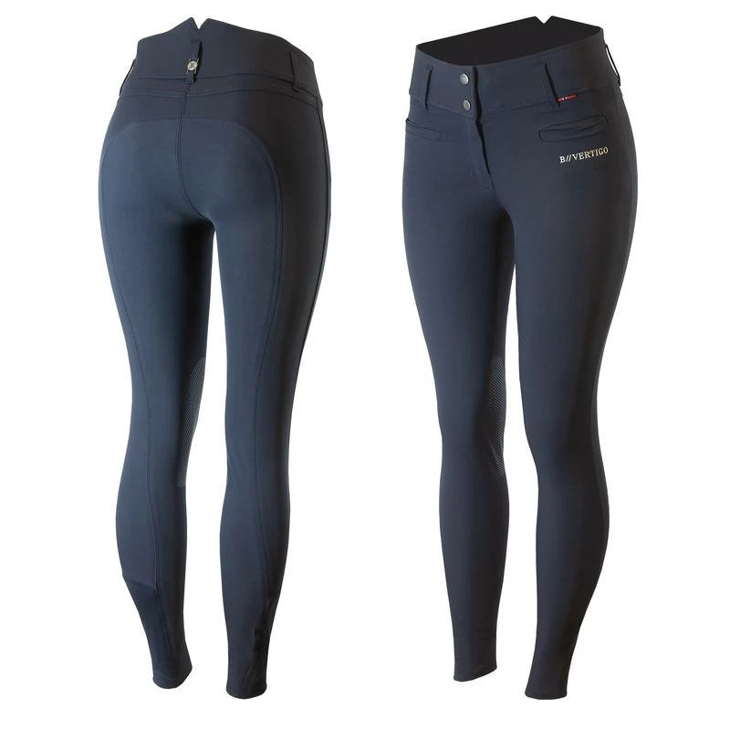 B Vertigo Women's Tiffany Silicone Knee Patch Breeches - Dark Navy 1 B Vertigo Women's Tiffany Silicone Knee Patch Breeches - Dark Navy