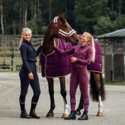 Horze Women's Elinor Cotton Stretch Riding Tights - Eggplant Dark Purple 8 Horze Women's Elinor Cotton Stretch Riding Tights - Eggplant Dark Purple -Tack Of The Day Store 452565 800 800