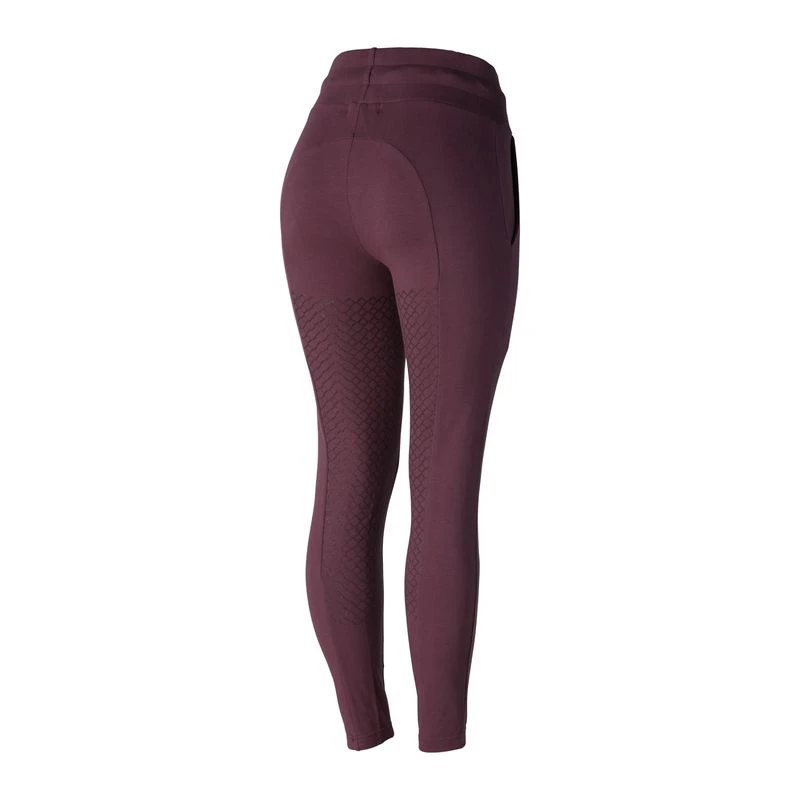Horze Women's Elinor Cotton Stretch Riding Tights - Eggplant Dark Purple 5 Horze Women's Elinor Cotton Stretch Riding Tights - Eggplant Dark Purple - Image 5