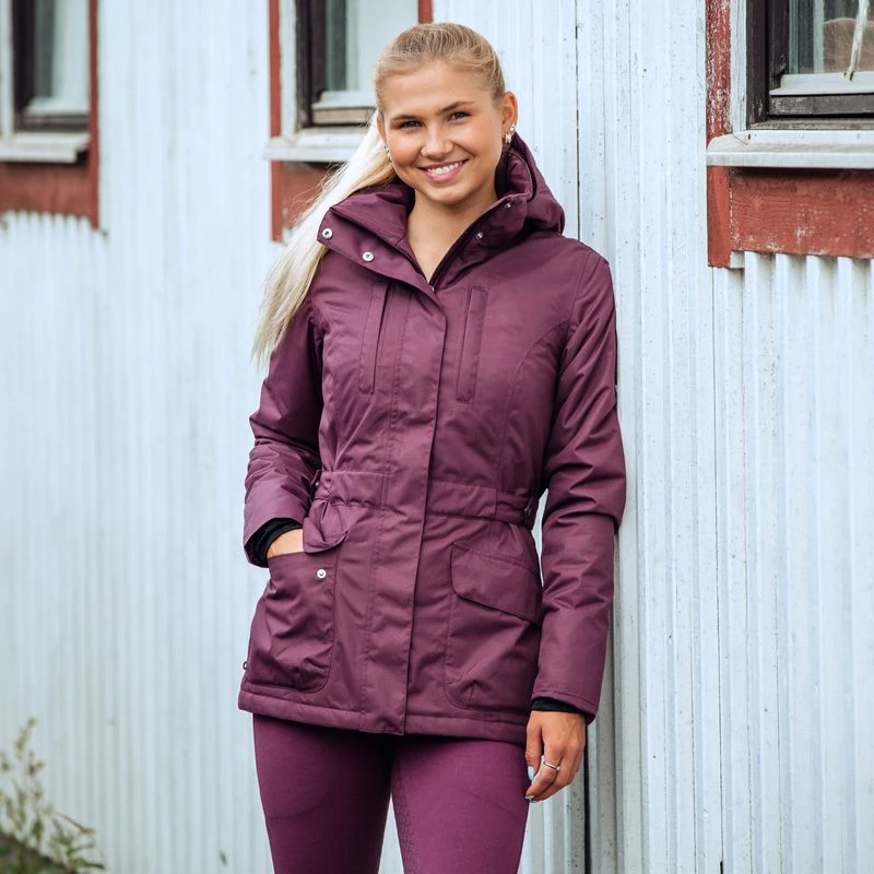 Horze Women's Jadine Winter Jacket - Eggplant Dark Purple 3 Horze Women's Jadine Winter Jacket - Eggplant Dark Purple - Image 3