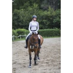 Cavalliera Women's Modern Dame Long Sleeve Show Shirt - White/White/Navy Blue -Tack Of The Day Store 456837 800 800