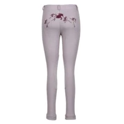 TuffRider Kids' Whimsical Horse Embroidered Pull-On Jodhpurs - Lilac Gray