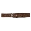 Equine Couture Women's Diamond Quilted Suede Belt W/Diagonal Line - Chocolate/Lt Tan