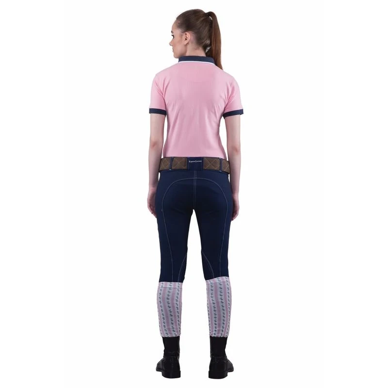 Equine Couture Women's Sportif Natasha Knee Patch Breeches - Navy/White Stitching 4 Equine Couture Women's Sportif Natasha Knee Patch Breeches - Navy/White Stitching - Image 4