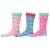 TuffRider Kids' Neon Pony Socks - Neon Peach/Neon Blue/Neon Pink