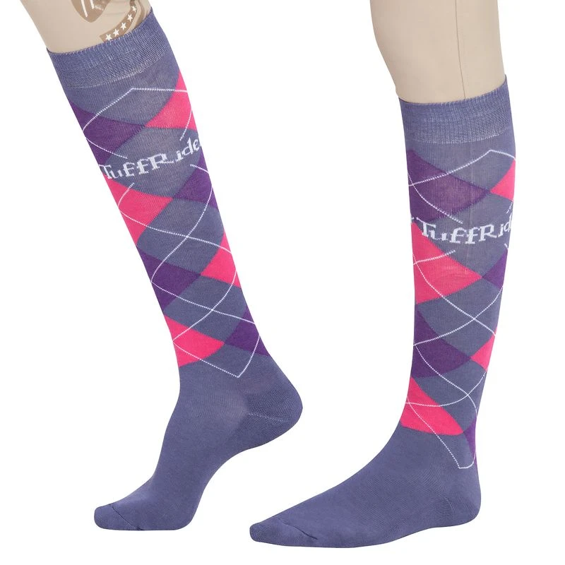 TuffRider Argyle Knee High Socks - Lilac/Purple/Pink 1 TuffRider Argyle Knee High Socks - Lilac/Purple/Pink