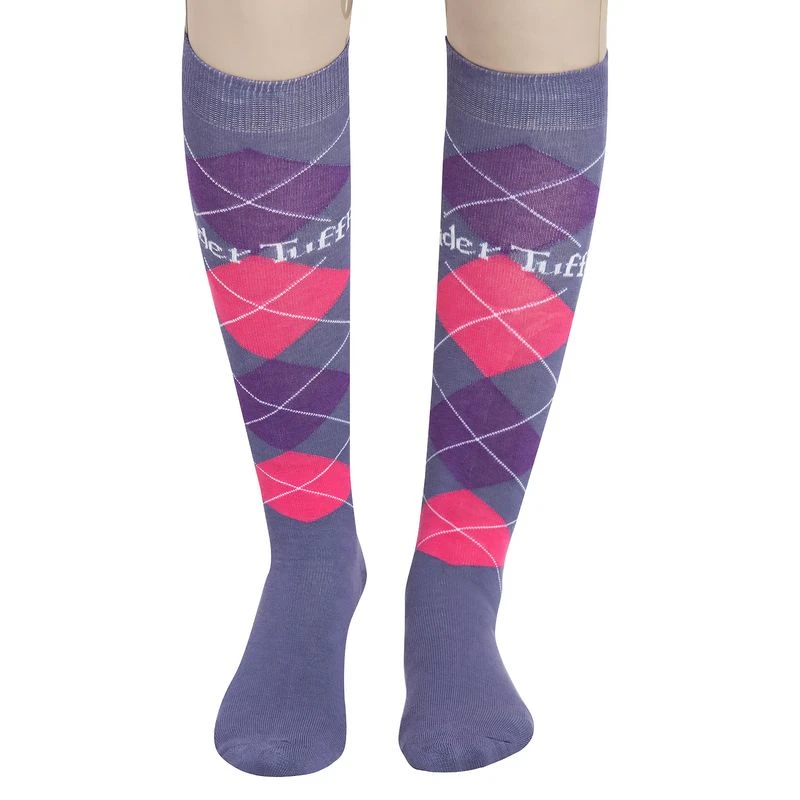 TuffRider Argyle Knee High Socks - Lilac/Purple/Pink 2 TuffRider Argyle Knee High Socks - Lilac/Purple/Pink - Image 2