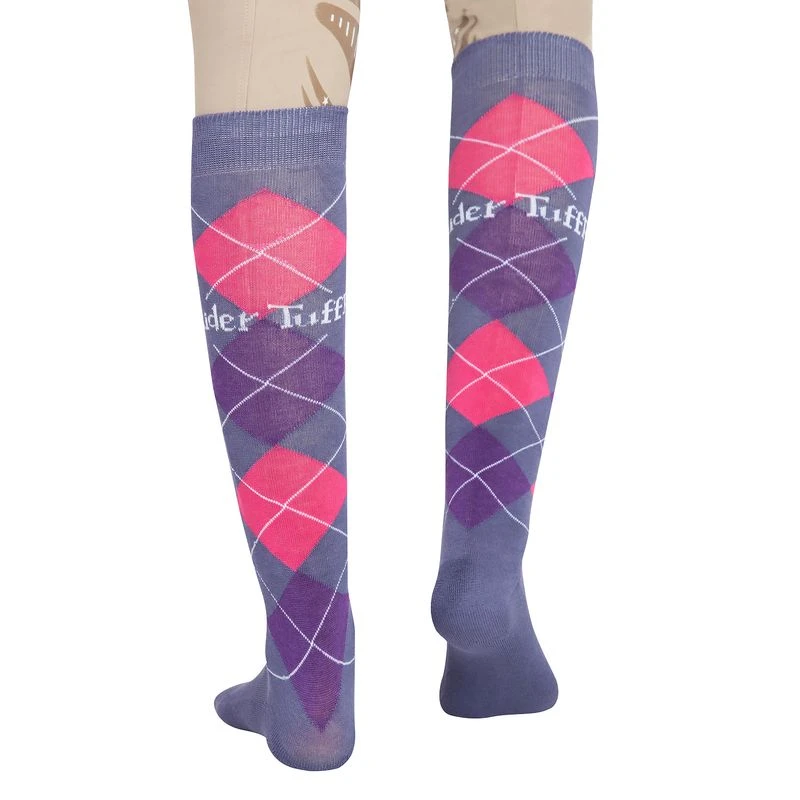 TuffRider Argyle Knee High Socks - Lilac/Purple/Pink 4 TuffRider Argyle Knee High Socks - Lilac/Purple/Pink - Image 4