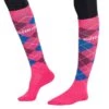 TuffRider Argyle Knee High Socks - Pink/Fuchsia/Royal