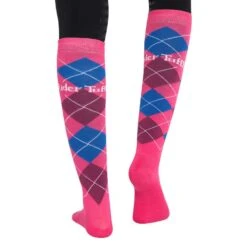 TuffRider Argyle Knee High Socks - Pink/Fuchsia/Royal -Tack Of The Day Store 465157 800 800