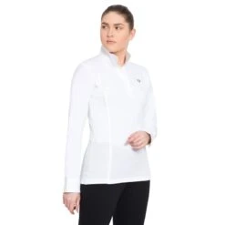 TuffRider Women's Kirby Kwik Dry Long Sleeve Show Shirt - White/White -Tack Of The Day Store 466064 800 800