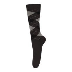TuffRider Argyle Winter Socks - Granite/Light Grey/Black