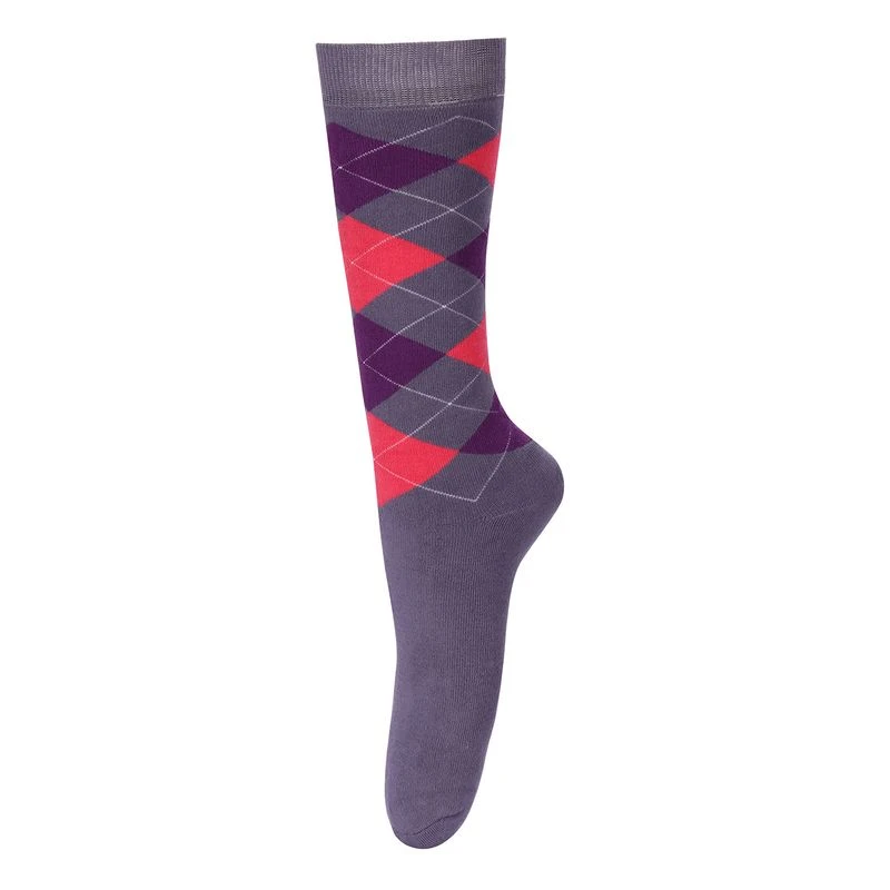 TuffRider Argyle Winter Socks - Lilac/Purple/Pink 1 TuffRider Argyle Winter Socks - Lilac/Purple/Pink