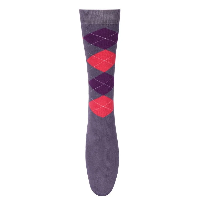 TuffRider Argyle Winter Socks - Lilac/Purple/Pink 2 TuffRider Argyle Winter Socks - Lilac/Purple/Pink - Image 2