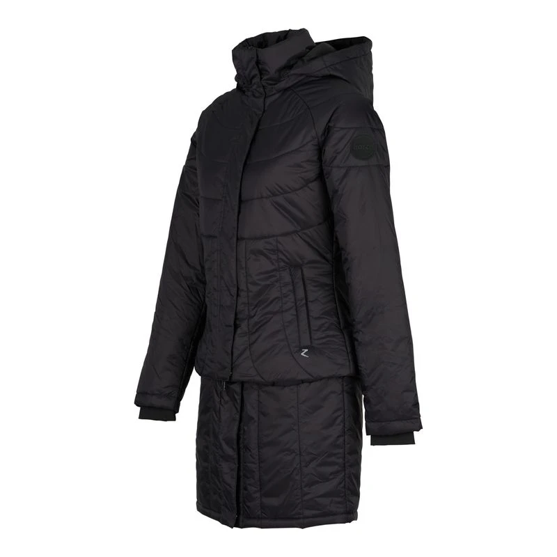 Horze Women's Aurora Padded Parka W/Removable Hem - Black 2 Horze Women's Aurora Padded Parka W/Removable Hem - Black - Image 2