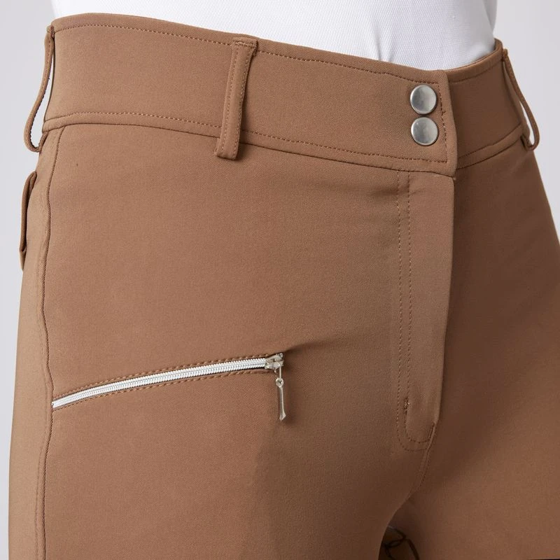 Horze Women's High Waist Bit Print Silicone Full Seat Breeches - Brown 2 Horze Women's High Waist Bit Print Silicone Full Seat Breeches - Brown - Image 2