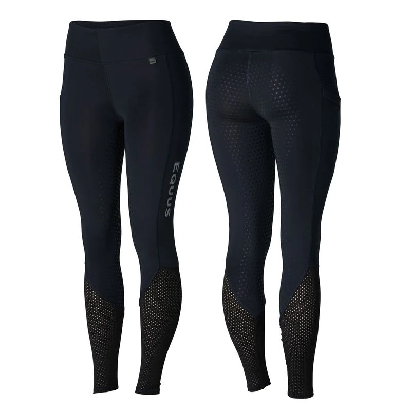 Horze Women's Gwen Full Seat Leggings W/Mesh - Dark Blue 1 Horze Women's Gwen Full Seat Leggings W/Mesh - Dark Blue