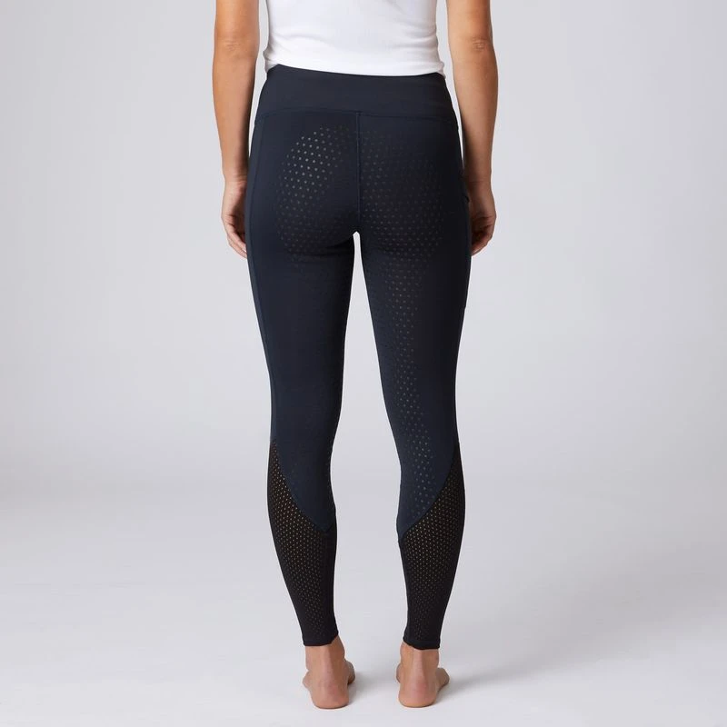 Horze Women's Gwen Full Seat Leggings W/Mesh - Dark Blue 3 Horze Women's Gwen Full Seat Leggings W/Mesh - Dark Blue - Image 3