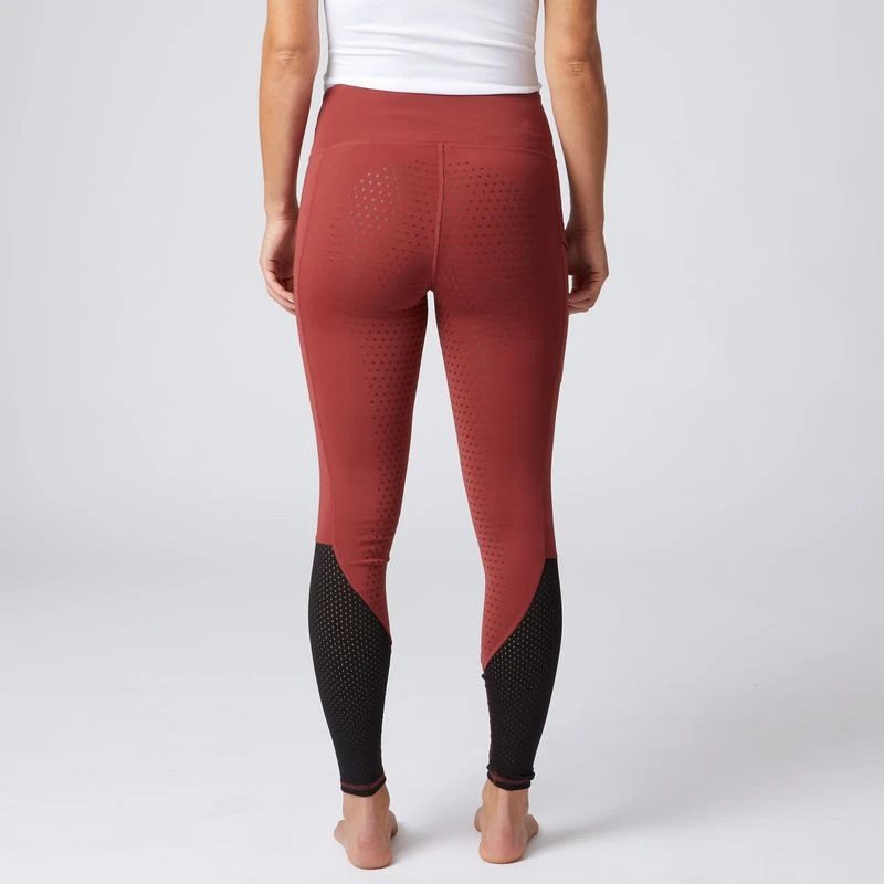 Horze Women's Gwen Full Seat Leggings W/Mesh - Dark Red 3 Horze Women's Gwen Full Seat Leggings W/Mesh - Dark Red - Image 3