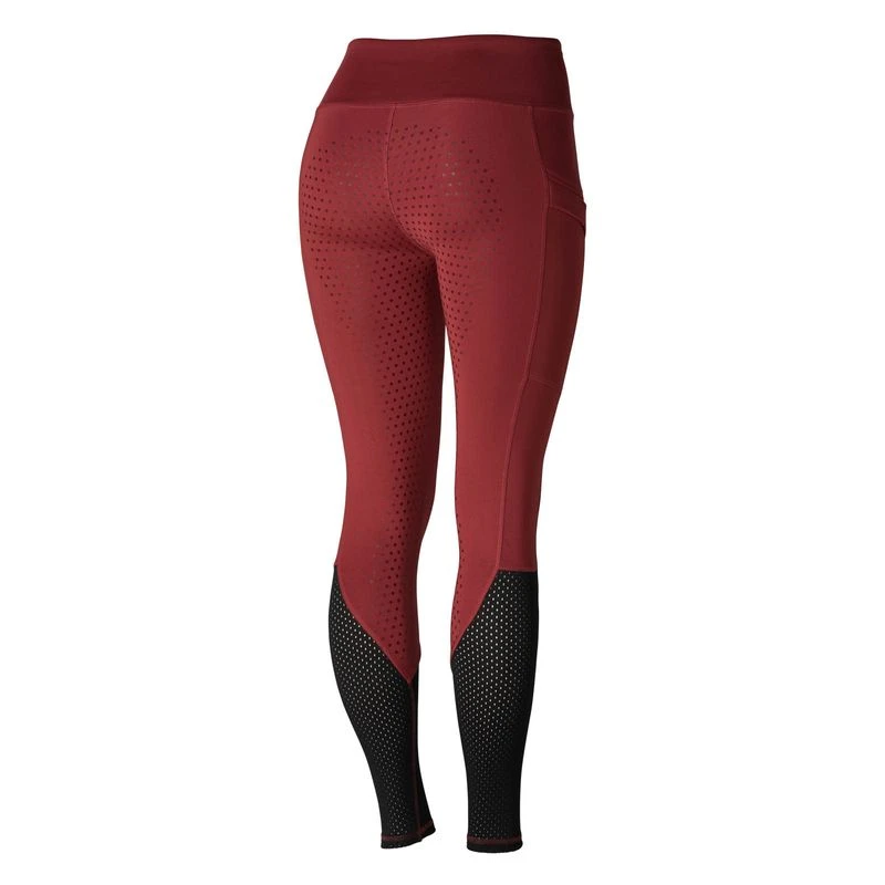 Horze Women's Gwen Full Seat Leggings W/Mesh - Dark Red 5 Horze Women's Gwen Full Seat Leggings W/Mesh - Dark Red - Image 5