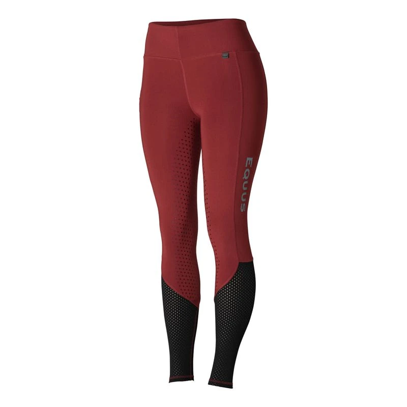 Horze Women's Gwen Full Seat Leggings W/Mesh - Dark Red 6 Horze Women's Gwen Full Seat Leggings W/Mesh - Dark Red - Image 6