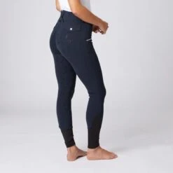 Horze Women's High Waist Bit Print Silicone Full Seat Breeches - Dark Blue -Tack Of The Day Store 477467 800 800