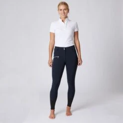 Horze Women's High Waist Bit Print Silicone Full Seat Breeches - Dark Blue -Tack Of The Day Store 477468 800 800