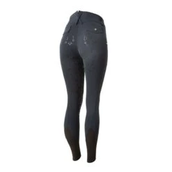 Horze Women's High Waist Bit Print Silicone Full Seat Breeches - Dark Blue -Tack Of The Day Store 477469 800 800