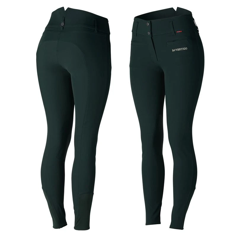 B Vertigo Women's Tiffany Silicone Knee Patch Breeches - Scarab Green 1 B Vertigo Women's Tiffany Silicone Knee Patch Breeches - Scarab Green