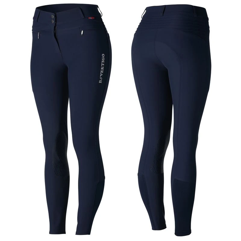 B Vertigo Women's Drea Silicon Knee Patch Breeches - Dark Navy 1 B Vertigo Women's Drea Silicon Knee Patch Breeches - Dark Navy
