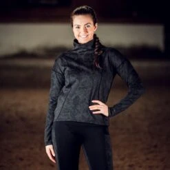 Horze Women's Ramona Technical Sweatshirt - Black -Tack Of The Day Store 478051 800 800