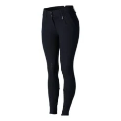 Horze Women's Angela High Waist Silicone Knee Patch Breeches - Dark Navy -Tack Of The Day Store 478518 800 800