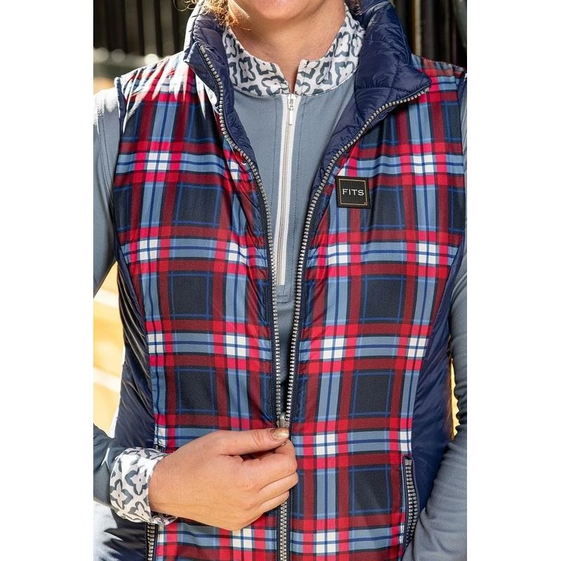 FITS Women's Everly Reversible Vest - Navy/Navy Red Plaid 1 FITS Women's Everly Reversible Vest - Navy/Navy Red Plaid