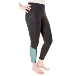 Equine Couture Women's Smyrna Tights - Black/Daisy -Tack Of The Day Store 495292 800 800