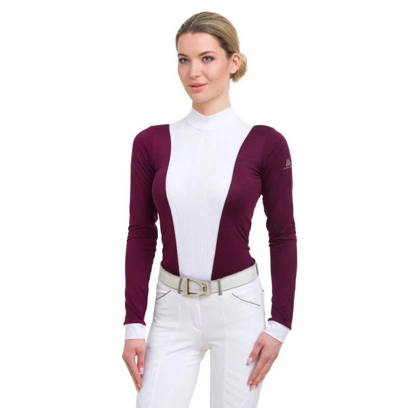 Cavalliera Women's Queen Long Sleeve Show Shirt - Aubergine 1 Cavalliera Women's Queen Long Sleeve Show Shirt - Aubergine