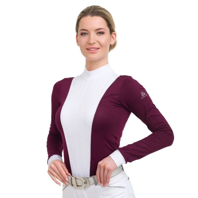 Cavalliera Women's Queen Long Sleeve Show Shirt - Aubergine 3 Cavalliera Women's Queen Long Sleeve Show Shirt - Aubergine - Image 3