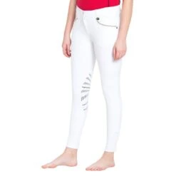 Equine Couture Women's Lille Knee Patch Breeches - White