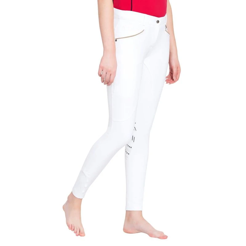 Equine Couture Women's Lille Knee Patch Breeches - White 3 Equine Couture Women's Lille Knee Patch Breeches - White - Image 3