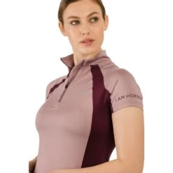 Horseware Women's Aveen Half Zip Short Sleeve Tech Top - Elderberry -Tack Of The Day Store 497173 800 800