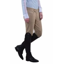 Equine Couture Women's Oslo Silicone Knee Patch Breeches - Safari -Tack Of The Day Store 498038 800 800