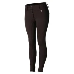 Horze Kids' Rhea Full Seat Thermo Breeches W/Back Pockets - After Dark Brown -Tack Of The Day Store 498754 800 800