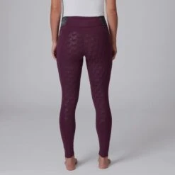 Horze Women's Winter Tights W/Black Glitter - Dark Red -Tack Of The Day Store 498795 800 800