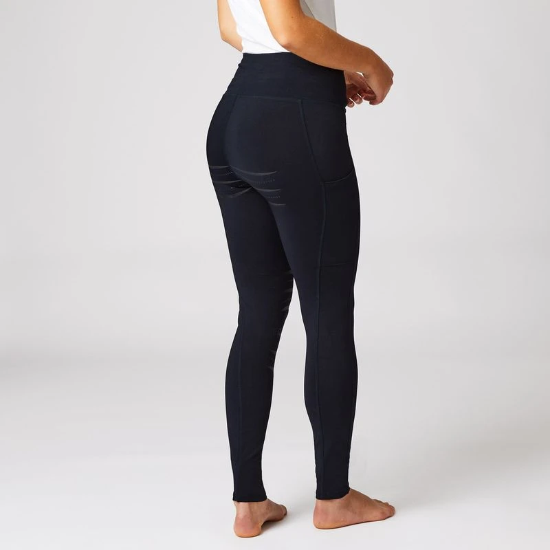Horze Women's Zelda Full Seat Tights W/Silicone Grip - Dark Dark Blue 2 Horze Women's Zelda Full Seat Tights W/Silicone Grip - Dark Dark Blue - Image 2