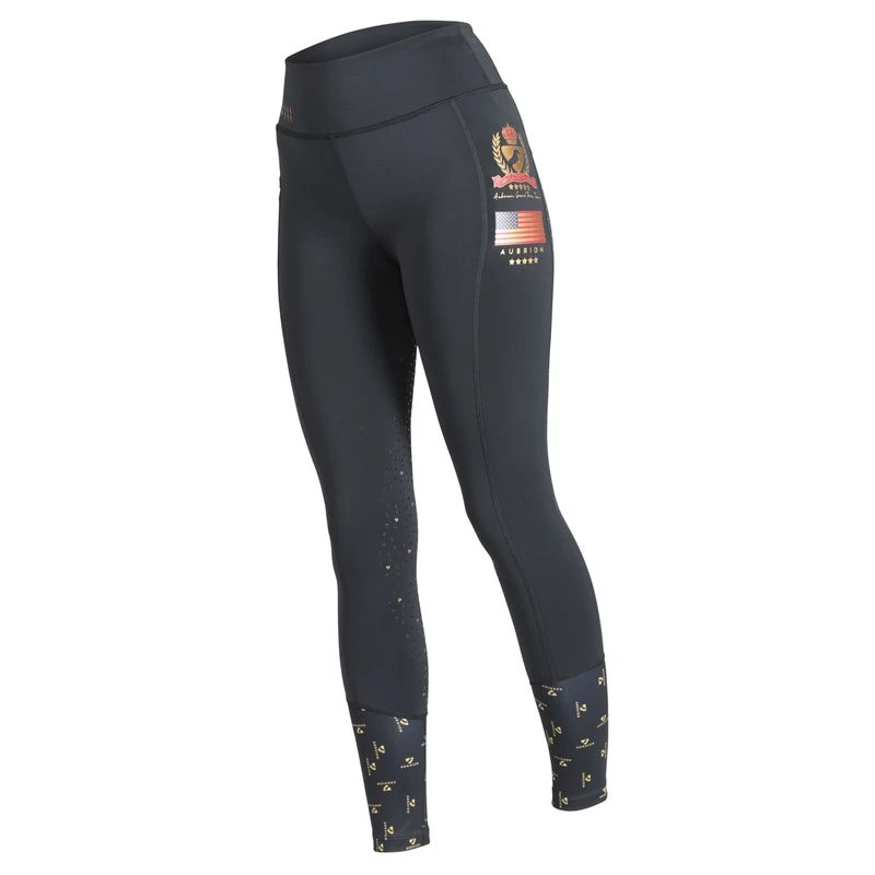 Shires Aubrion Women's Team Riding Tights - Black 1 Shires Aubrion Women's Team Riding Tights - Black