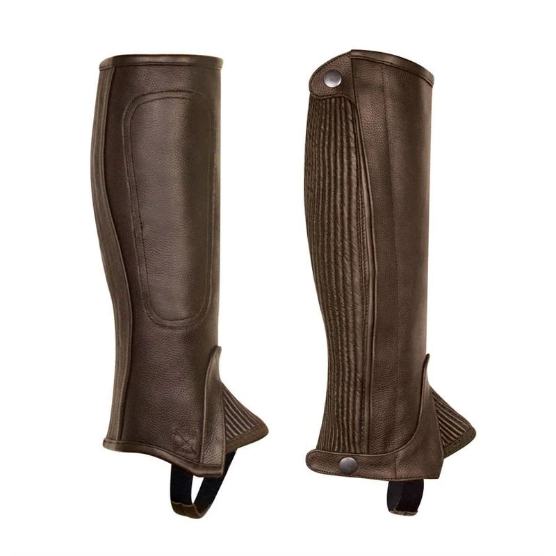 Perri's Kids' Professional Calfskin Zipper Half Chaps - Brown 1 Perri's Kids' Professional Calfskin Zipper Half Chaps - Brown