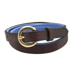 Perri's Padded Leather Belt - Brown/Blue