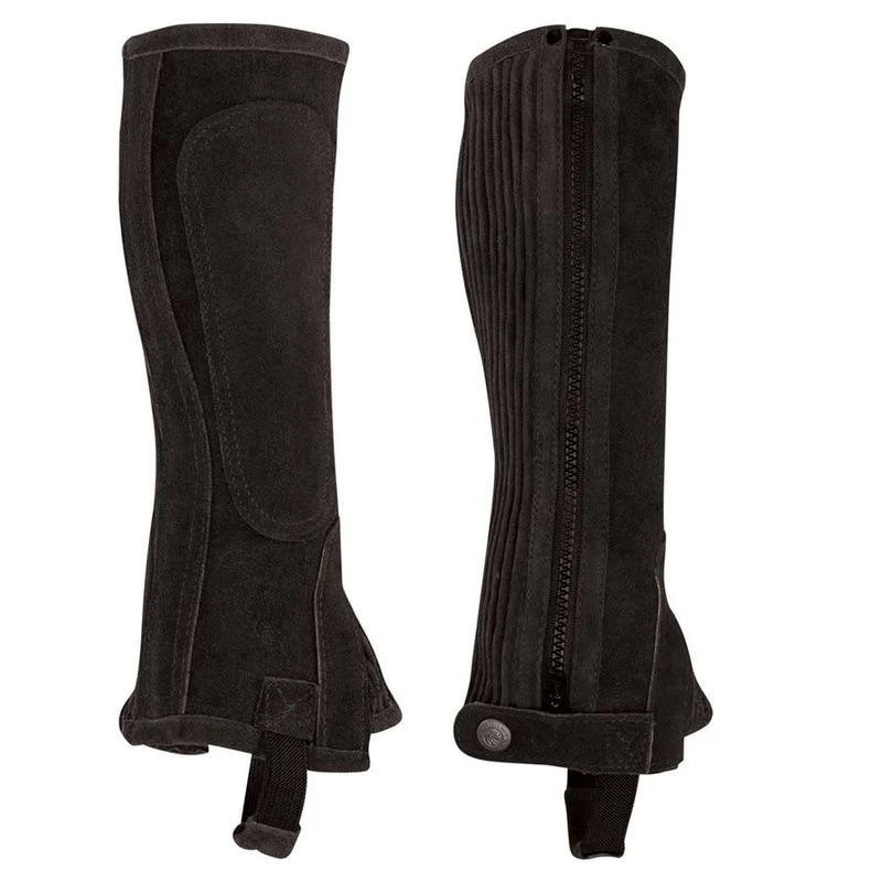 Perri's Suede Zipper Half Chaps - Black 1 Perri's Suede Zipper Half Chaps - Black