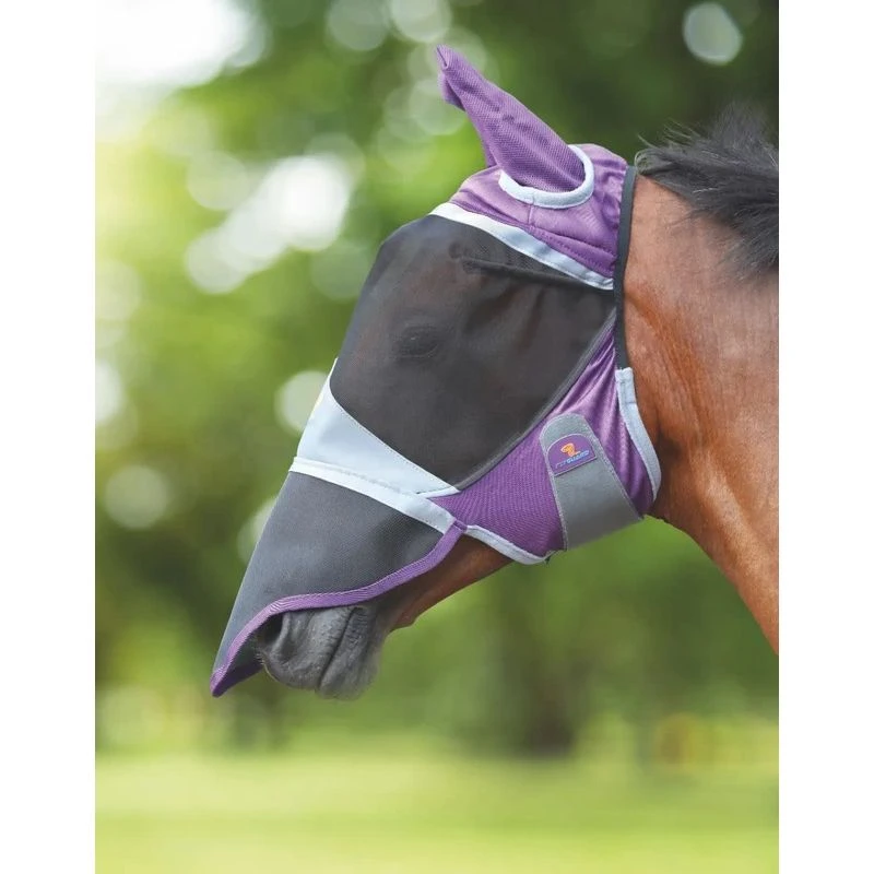 Shires Deluxe Fly Mask W/Ears & Nose - Purple 1 Shires Deluxe Fly Mask W/Ears & Nose - Purple